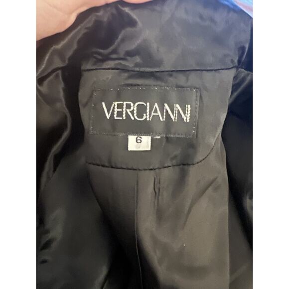 VTG vergianni Black Satin Tuxedo Jacket Blazer Gold Rhinestone Buttons 6 - Picture 3 of 4